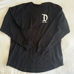 Disney Black Long Sleeve Tee with Embroidered Logo